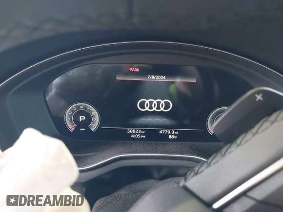 2021 Audi A5 Sportback S line Premium Plus with VIN WAUFACF51MA029452, listed as a IAAI auction lot 39810194 with 58,823 mi miles. Bid and sale history available at carsss.com. Image 7.