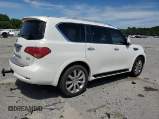 2012 Infiniti QX56 7-passenger with VIN JN8AZ2NF3C9518742, listed as a Copart auction lot 56838314 with 102,622 mi miles and Salvage Title. Bid and sale history available at carsss.com. Image 3.