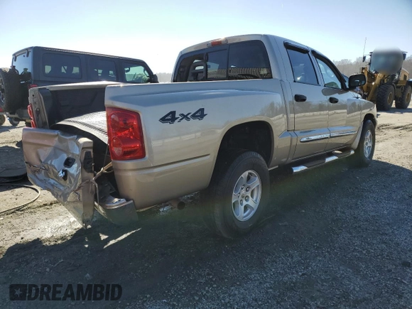2005 Dodge Dakota Laramie with VIN 1D7HW58N15S326888, listed as a Copart auction lot 43965075 with 87,287 mi miles and Salvage Title. Bid and sale history available at DreamBid. Image 3.