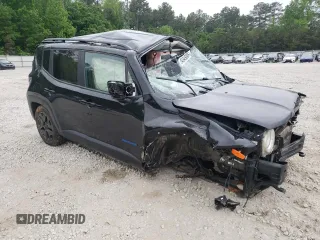 2018 Jeep Renegade Upland with VIN ZACCJBAB8JPH46343, listed as a Copart auction lot 54345095 with 93,901 mi miles and Salvage title. Bid and sale history available at DreamBid. Image 4.