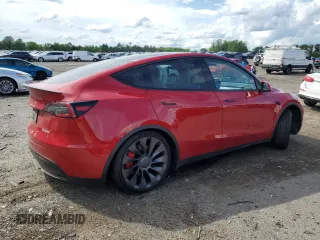 2022 Tesla Model Y Performance with VIN 7SAYGDEF6NF337996, listed as a Copart auction lot 56039515 with 16,468 mi miles and Salvage title. Bid and sale history available at DreamBid. Image 5.