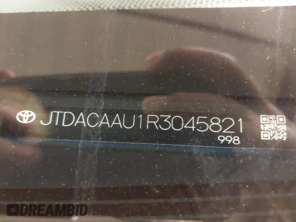 2024 Toyota Prius LE with VIN JTDACAAU1R3045821, listed as a IAAI auction lot 42657634 with 3,574 mi miles and . Bid and sale history available at DreamBid. Image 9.