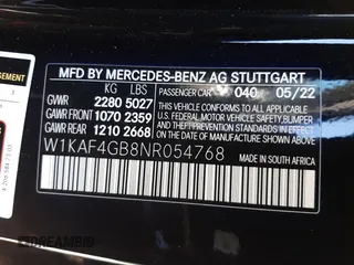 2022 Mercedes-Benz C 300 with VIN W1KAF4GB8NR054768, listed as a Copart auction lot 54647124 with 2,769 mi miles and Clean Title. Bid and sale history available at DreamBid. Image 12.