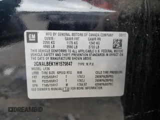 2017 Chevrolet Equinox LS z VIN 2GNALBEK1H1579847, wystawiony jako Copart lot #57175295 z przebiegiem 170 905 mil mil oraz Szkoda całkowita • Salvage title. Historia ofert i sprzedaży dostępna na DreamBid. Obrazek 13.