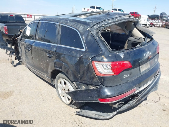 2015 Audi Q7 3.0T Premium Plus with VIN WA1LGAFE0FD023758, listed as a IAAI auction lot 41906750 with 1 mi miles. Bid and sale history available at carsss.com. Image 3.