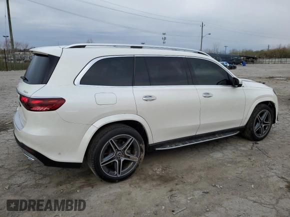 2024 Mercedes-Benz GLS 450 with VIN 4JGFF5KE4RB077224, listed as a Copart auction lot 52364055 with 31,854 mi miles and Salvage title. Bid and sale history available at DreamBid. Image 3.