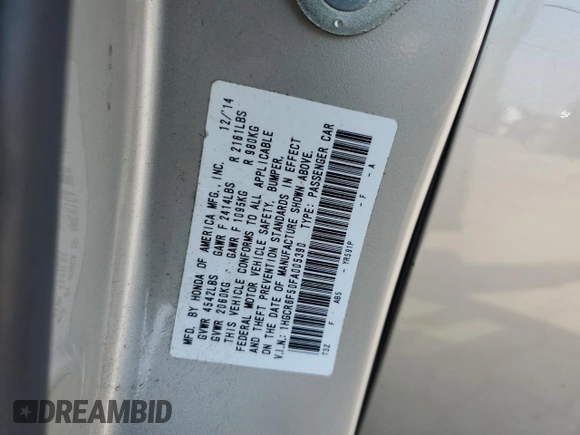 2015 Honda Accord EX-L с VIN 1HGCR6F50FA005390, выставлен на аукционе Copart как лот 60300555 с пробегом 168 330 миль миль и Списание • Salvage title. История ставок и продаж доступна на DreamBid. Изображение 13.
