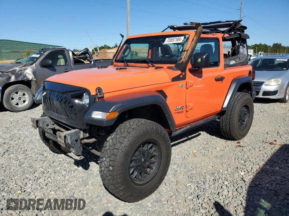 2018 Jeep Wrangler Sport with VIN 1C4GJXAG9JW282802, listed as a Copart auction lot 75557104 with 86,708 mi miles and Salvage Title. Bid and sale history available at carsss.com. Image 1.