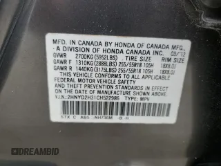 2012 Acura MDX Tech Pkg with VIN 2HNYD2H31CH522986, listed as a Copart auction lot 45632615 with 158,857 mi miles and Clean Title. Bid and sale history available at carsss.com. Image 13.