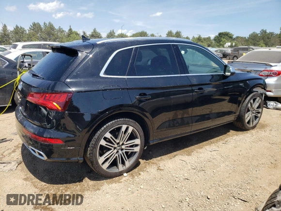 2018 Audi SQ5 with VIN WA1C4BFY6J2151547, listed as a Copart auction lot 58125934 with 69,505 mi miles and Salvage Title. Bid and sale history available at DreamBid. Image 3.