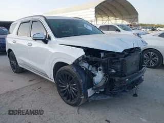 2024 Hyundai Palisade Calligraphy z VIN KM8R7DGE2RU763909, wystawiony jako IAAI lot #41850857 z przebiegiem 21 136 mil mil oraz . Historia ofert i sprzedaży dostępna na DreamBid. Obrazek 1.