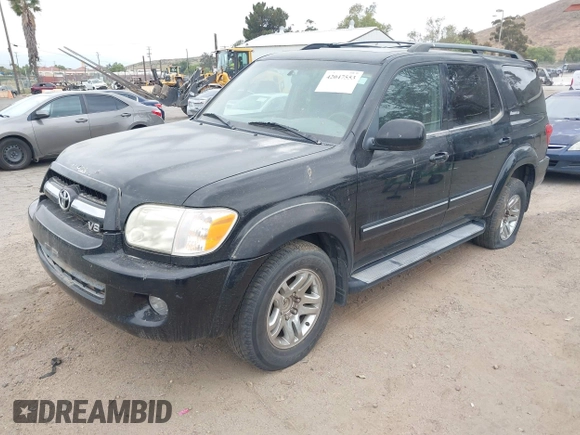 2005 Toyota Sequoia Limited with VIN 5TDZT38A55S242817, listed as a IAAI auction lot 42047553 with 244,111 mi miles and . Bid and sale history available at DreamBid. Image 2.