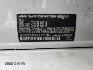 2015 BMW 3 Series 328i xDrive z VIN WBA3B5C58FF962349, wystawiony jako Copart lot #57856995 z przebiegiem 74 821 mil mil oraz Szkoda całkowita • Salvage title. Historia ofert i sprzedaży dostępna na DreamBid. Obrazek 12.