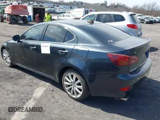 2007 Lexus IS 250 with VIN JTHCK262575014922, listed as a IAAI auction lot 41816082 with 206,243 mi miles. Bid and sale history available at carsss.com. Image 3.