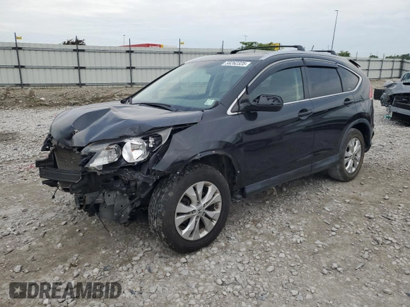 2012 Honda CR-V EX-L with VIN JHLRM4H73CC004506, listed as a Copart auction lot 58262325 with 182,451 mi miles and Salvage title. Bid and sale history available at DreamBid. Image 1.