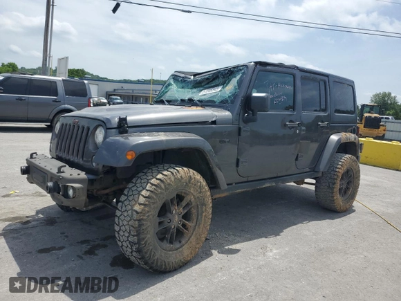 2017 Jeep Wrangler Unlimited 75th Anniversary with VIN 1C4BJWEG2HL503506, listed as a Copart auction lot 57046545 with 114,478 mi miles and Salvage title. Bid and sale history available at DreamBid. Image 1.