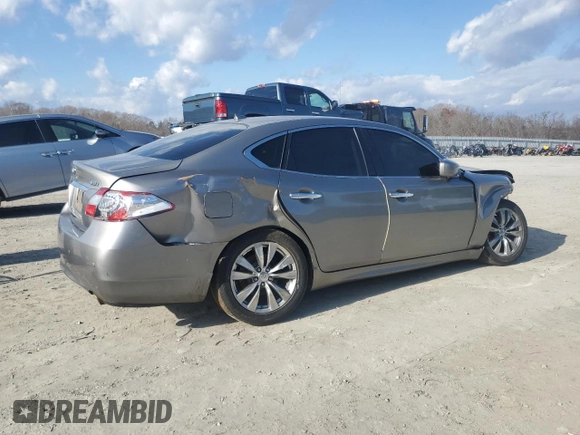 2013 Infiniti M37 with VIN JN1BY1AR3DM603708, listed as a Copart auction lot 85663994 with Not Provided miles and Salvage Title. Bid and sale history available at carsss.com. Image 3.