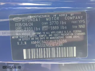 2024 Hyundai Venue SEL with VIN KMHRC8A31RU316286, listed as a IAAI auction lot 41575128 with 8,184 mi miles. Bid and sale history available at carsss.com. Image 9.