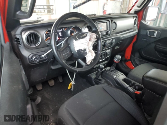2020 Jeep Wrangler Sport S with VIN 1C4GJXAG4LW174753, listed as a Copart auction lot 52050005 with 45,056 mi miles and Salvage title. Bid and sale history available at DreamBid. Image 8.