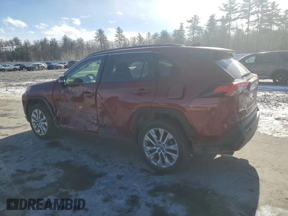 2019 Toyota RAV4 XLE Premium with VIN JTMA1RFV8KD036460, listed as a Copart auction lot 41913415 with 18,446 mi miles and Salvage Title. Bid and sale history available at carsss.com. Image 2.