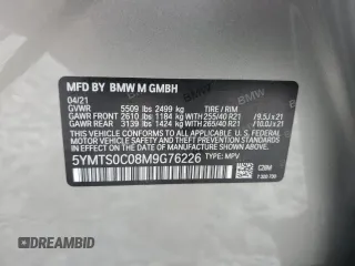 2021 BMW X3 M with VIN 5YMTS0C08M9G76226, listed as a Copart auction lot 43261415 with 41,258 mi miles and Non Repairable. Bid and sale history available at carsss.com. Image 13.