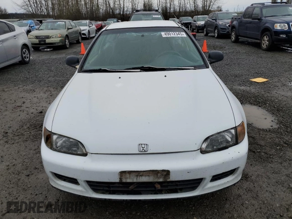 1993 Honda Civic z VIN 2HGEH2370PH501724, wystawiony jako Copart lot #49012345 z przebiegiem 284 973 mil mil oraz Czysty tytuł • Clean title. Historia ofert i sprzedaży dostępna na DreamBid. Obrazek 5.