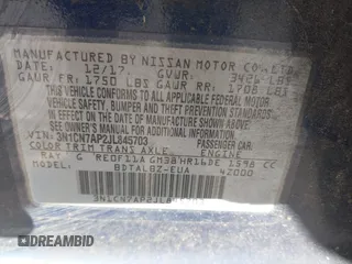 2018 Nissan Versa SV with VIN 3N1CN7AP2JL845703, listed as a IAAI auction lot 41081090 with Not Provided miles. Bid and sale history available at carsss.com. Image 9.