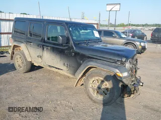 2024 Jeep Wrangler Sport with VIN 1C4PJXKNXRW233973, listed as a IAAI auction lot 42457176 with 9,925 mi miles and . Bid and sale history available at DreamBid. Image 1.
