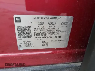 2019 Chevrolet Traverse LT Cloth with VIN 1GNERGKW3KJ197742, listed as a Copart auction lot 51709065 with 0 mi miles and Non Repairable. Bid and sale history available at carsss.com. Image 14.
