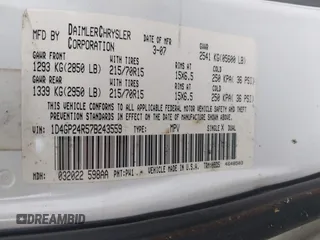 2007 Dodge Grand Caravan SE z VIN 1D4GP24R57B243559, wystawiony jako IAAI lot #42326308 z przebiegiem 151 833 mil mil oraz . Historia ofert i sprzedaży dostępna na DreamBid. Obrazek 9.