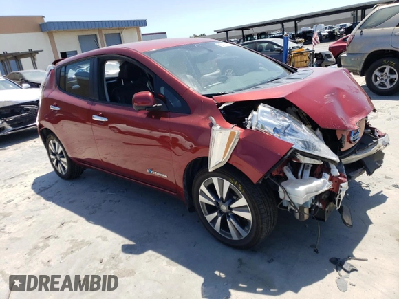 2015 Nissan LEAF SV with VIN 1N4AZ0CPXFC309636, listed as a Copart auction lot 57263473 with 0 mi miles. Bid and sale history available at carsss.com. Image 4.