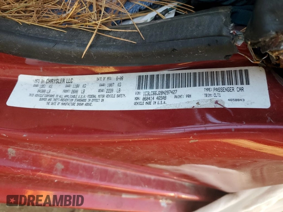 2008 Chrysler Sebring with VIN 1C3LC66J28N297427, listed as a Copart auction lot 79172284 with Not Provided miles and Clean Title. Bid and sale history available at DreamBid. Image 12.