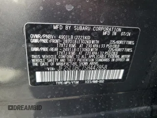 2025 Subaru Forester Premium с VIN JF2SLDBC7SH442858, выставлен на аукционе Copart как лот 59335765 с пробегом 2 555 миль миль и Списание • Salvage title. История ставок и продаж доступна на DreamBid. Изображение 12.