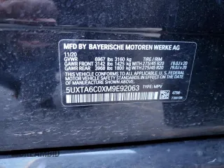 2021 BMW X5 xDrive45e with VIN 5UXTA6C0XM9E92063, listed as a Copart auction lot 54070165 with 14,725 mi miles and Salvage Title. Bid and sale history available at DreamBid. Image 13.