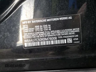 2019 BMW 4 Series 440i xDrive with VIN WBA4J7C50KBM76008, listed as a Copart auction lot 88407425 with 83,491 mi miles and Salvage Title. Bid and sale history available at carsss.com. Image 14.