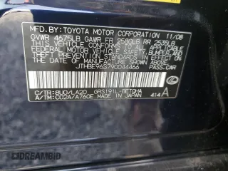2009 Lexus GS 350 with VIN JTHBE96S790044466, listed as a Copart auction lot 86635894 with 122,669 mi miles and Salvage Title. Bid and sale history available at carsss.com. Image 15.