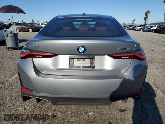 2023 BMW i4 eDrive35 with VIN WBY43AW05PFP71601, listed as a Copart auction lot 46821924 with 5,077 mi miles. Bid and sale history available at carsss.com. Image 6.