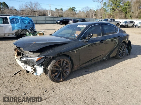 2024 Lexus IS with VIN JTHBZ1B23R5072702, listed as a Copart auction lot 46640845 with 15,412 mi miles and Salvage Title. Bid and sale history available at carsss.com. Image 1.