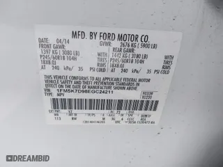 2014 Ford Explorer XLT with VIN 1FM5K7D98EGC24211, listed as a IAAI auction lot 41720341 with 73,903 mi miles. Bid and sale history available at carsss.com. Image 9.