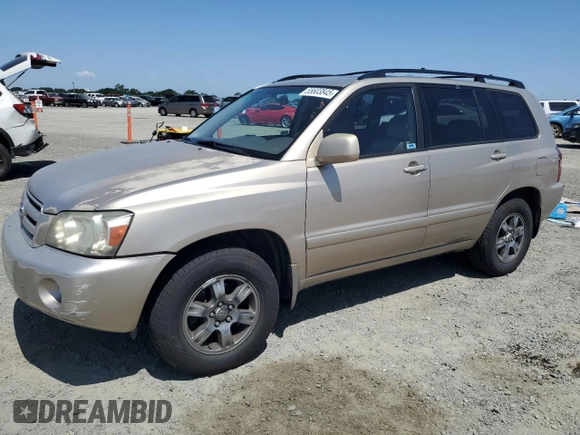 2005 Toyota Highlander with VIN JTEEP21A750071882, listed as a Copart auction lot 55603845 with 230,521 mi miles and Salvage Title. Bid and sale history available at DreamBid. Image 1.