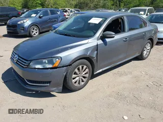 2012 Volkswagen Passat S w/Appearance with VIN 1VWAH7A37CC080086, listed as a IAAI auction lot 42064603 with 188,256 mi miles. Bid and sale history available at carsss.com. Image 2.