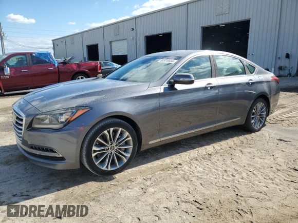 2017 Genesis G80 3.8L with VIN KMHGN4JE9HU168446, listed as a Copart auction lot 80916684 with 83,287 mi miles and Salvage Title. Bid and sale history available at DreamBid. Image 1.