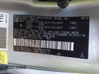 2015 Toyota Sienna LE AAS with VIN 5TDKK3DC2FS643769, listed as a IAAI auction lot 42473037 with 195,211 mi miles and . Bid and sale history available at DreamBid. Image 9.