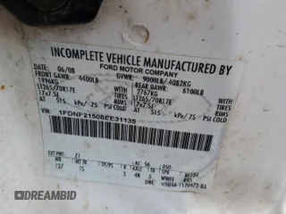 2008 Ford F-250 z VIN 1FDNF21508EE31135, wystawiony jako Copart lot #54377625 z przebiegiem 135 755 mil mil oraz Szkoda całkowita • Salvage title. Historia ofert i sprzedaży dostępna na DreamBid. Obrazek 12.