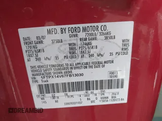 2007 Ford F-150 XLT with VIN 1FTPX14V67FB13030, listed as a IAAI auction lot 42285225 with 105,142 mi miles and . Bid and sale history available at DreamBid. Image 9.