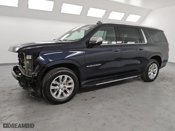 2023 Chevrolet Suburban Premier with VIN 1GNSKFKD3PR184336, listed as a Copart auction lot 47697075 with 59,609 mi miles and Clean Title. Bid and sale history available at carsss.com. Image 1.