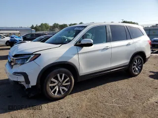 2021 Honda Pilot EX-L z VIN 5FNYF6H55MB038447, wystawiony jako Copart lot #62550255 z przebiegiem 79 877 mil mil oraz Szkoda całkowita • Salvage title. Historia ofert i sprzedaży dostępna na DreamBid. Obrazek 1.