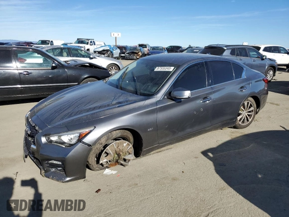 2020 Infiniti Q50 Luxe with VIN JN1EV7AP0LM202428, listed as a Copart auction lot 56969825 with 63,070 mi miles and Salvage title. Bid and sale history available at DreamBid. Image 1.