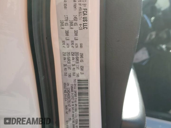 2019 Dodge Durango SXT Plus with VIN 1C4RDHAG5KC791147, listed as a Copart auction lot 58432915 with 59,146 mi miles and Salvage title. Bid and sale history available at DreamBid. Image 13.