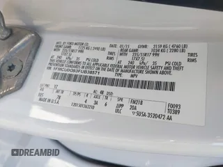 2015 Ford Escape SE с VIN 1FMCU0G93FUB38571, выставлен на аукционе IAAI как лот 42494932 с пробегом 194 700 миль миль и . История ставок и продаж доступна на DreamBid. Изображение 9.